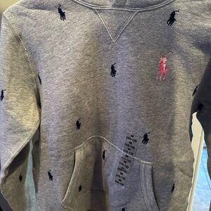 Polo by Ralph Lauren Gray Sweater with Embroidered Logo